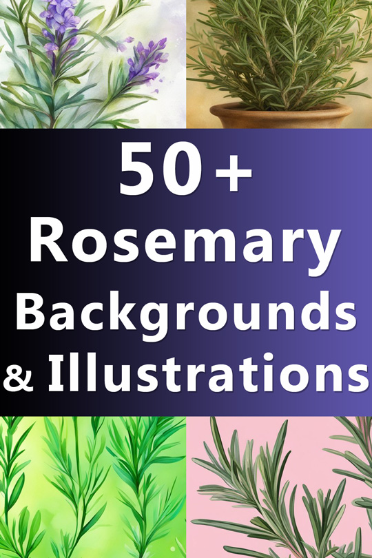Rosemary Plant Backgrounds, Wallpapers, Illustrations