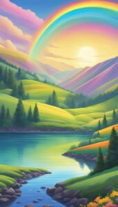 art rainbow background wallpaper aesthetic illustration 1