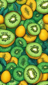 artistic kiwi fruit pattern background illustration aesthetic wallpaper 2