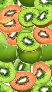 artistic kiwi fruit pattern background illustration aesthetic wallpaper 3