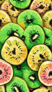 artistic kiwi fruit pattern background illustration aesthetic wallpaper 5