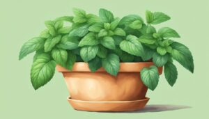 artistic mint plant background aesthetic illustration wallpaper 1