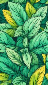 artistic mint plant background aesthetic illustration wallpaper 2