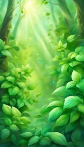 artistic mint plant background aesthetic illustration wallpaper 4