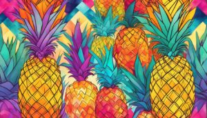 artistic pineapple ananas fruit pattern background aesthetic illustration wallpaper 1