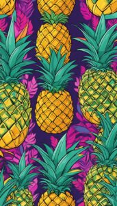 artistic pineapple ananas fruit pattern background aesthetic illustration wallpaper 2