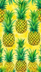 artistic pineapple ananas fruit pattern background aesthetic illustration wallpaper 4