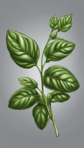 basil plant leaves on black dark background aesthetic illustration wallpaper 6