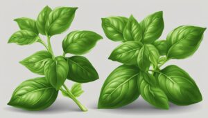 basil plant leaves on white light background aesthetic illustration wallpaper 2