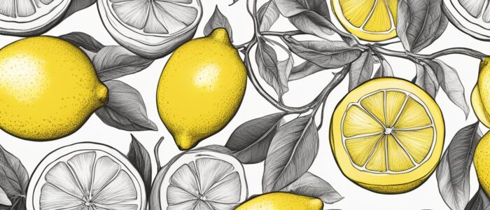 black and white monochrome lemon pattern background illustration 1