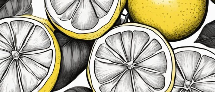 black and white monochrome lemon pattern background illustration 3