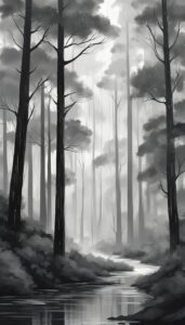 black and white monochrome rain background wallpaper aesthetic illustration 1