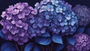 black dark hydrangea ortensia flower aesthetic background wallpaper illustration 1