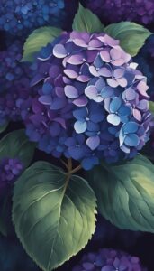 black dark hydrangea ortensia flower aesthetic background wallpaper illustration 3