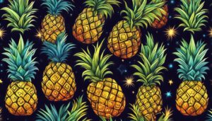 black dark pineapple ananas fruit pattern background aesthetic illustration wallpaper 1