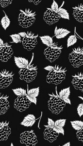 blackberries black dark pattern background wallpaper aesthetic illustration 2