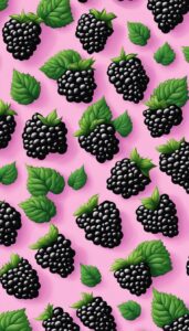 blackberries pink pattern background wallpaper aesthetic illustration 1