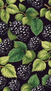 blackberries vintage pattern background wallpaper aesthetic illustration 1