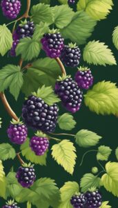 blackberries watercolor pattern background wallpaper aesthetic illustration 1