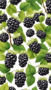 blackberries white pattern background wallpaper aesthetic illustration 1