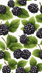 blackberries white pattern background wallpaper aesthetic illustration 2