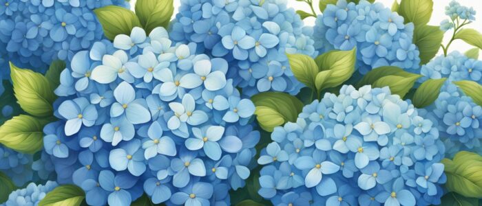 blue hydrangea ortensia flower aesthetic background wallpaper illustration 1