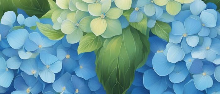 blue hydrangea ortensia flower aesthetic background wallpaper illustration 3