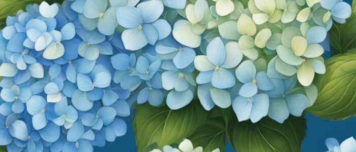 blue hydrangea ortensia flower aesthetic background wallpaper illustration 4