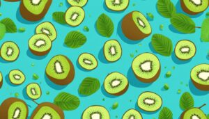 blue kiwi fruit pattern background illustration aesthetic wallpaper 1