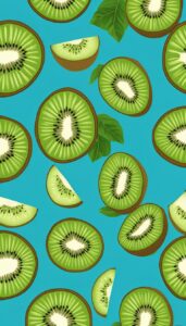 blue kiwi fruit pattern background illustration aesthetic wallpaper 2