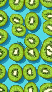 blue kiwi fruit pattern background illustration aesthetic wallpaper 3