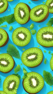 blue kiwi fruit pattern background illustration aesthetic wallpaper 4