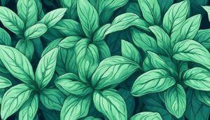 blue mint plant background aesthetic illustration wallpaper 1