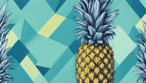 blue pineapple ananas fruit pattern background aesthetic illustration wallpaper 1