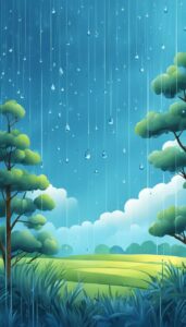 blue rain background wallpaper aesthetic illustration 1