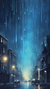 blue rain background wallpaper aesthetic illustration 3
