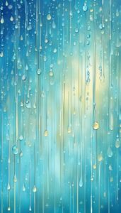 blue rain background wallpaper aesthetic illustration 5