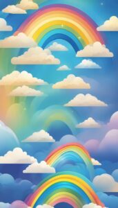 blue rainbow background wallpaper aesthetic illustration 1