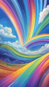 blue rainbow background wallpaper aesthetic illustration 3