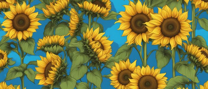 blue sunflower background illustration aesthetic 1