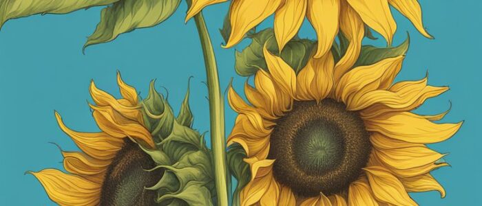 blue sunflower background illustration aesthetic 3