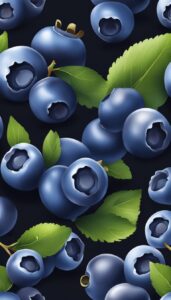 blueberries black dark pattern background wallpaper aesthetic illustration 1