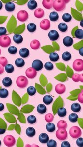 blueberries pink pattern background wallpaper aesthetic illustration 1