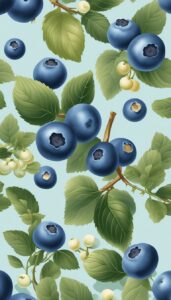 blueberries vintage pattern background wallpaper aesthetic illustration 1
