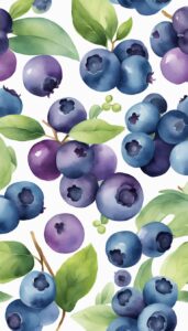 blueberries watercolor pattern background wallpaper aesthetic illustration 1