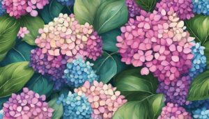 boho bohemian hydrangea ortensia flower aesthetic background wallpaper illustration 1