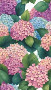 boho bohemian hydrangea ortensia flower aesthetic background wallpaper illustration 4