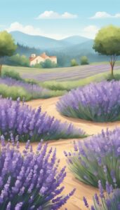 boho lavender plants flowers background wallpaper aesthetic illustration 3