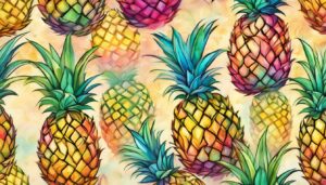 boho pineapple ananas fruit pattern background aesthetic illustration wallpaper 1