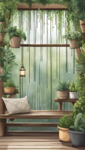 boho rain background wallpaper aesthetic illustration 1